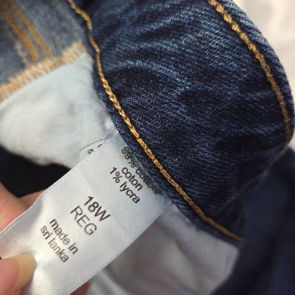 High Rise Cheeky Taper Ankle Jeans | Distressed Raw Hem Mom Jean | 18W - Picture 7 of 11